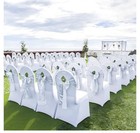 Vevor 100pcs White Stretch Spandex Folding Chair Covers For Wedding Party Dining