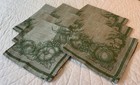 Eight Large Dinner Napkins  Williams-sonoma  Green  Leaves  Fruit  Corn Design