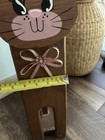 Wooden Cat Toilet Paper Holder Bathroom Folk Art  spare Rolls  Vintage 1980