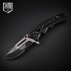 Black Multi Tool Fire Starter Whistle Belt Cutter Assisted Open Pocket Knife