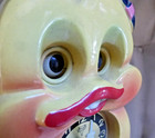 Vintage Mi Ken Novelty Chick Clock 1960s Moving Eyes Kitsch No Pendulum key
