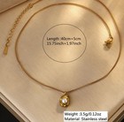 18k Gold Plated Pearl Jewelry Set     Stainless Steel Necklace   Stud Earrings