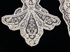 2 Antique Brussels Point De Gaze Lace Dress Embellishment Lace Trim - 27   x 18 5   