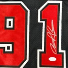 Dennis Rodman Signed Chicago Black Silver Ink Basketball Jersey  jsa 