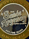  999 Fine Silver Round Gaming Token Sands Regency Reno Nevada Ten Dollar Chip