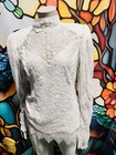 Vintage Susan Lunenfeld Victorian Lace Blouse Size M Sequins Beaded 80s Boho