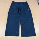 Dickies Loose Fit Double Knee Work Pants 38x230 Navy Blue Paint Mens Faded