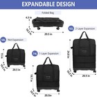 Expandable Collapsible Luggage Bag With Telescoping Handle Foldable Suitcase Bag
