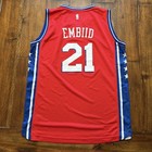 Philadelphia 76ers Jersey Youth Xl Red Nba Basketball Joel Embiid 21 Fanatics