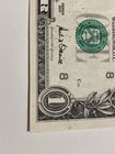 2001  1 Dollar Bill Error Note Ink Smear In Front Face Area   unc    Top Rare   