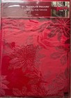St Nicholas Square 60x118  Oblong Christmas Tablecloth Red Poinsettia New
