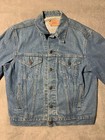 Vintage Levis Denim Trucker Jacket Mens 44 70506-0214 Blue Light Wash Made Usa
