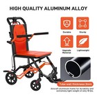 Lightweight Folding Transport Chair Foldable Wheelchair 220lb Capacity W 4 Wheel