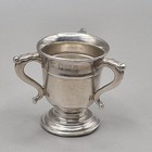 Antique Sterling Silver Dollhouse Miniature Loving Cup By Crisford Norris 1908
