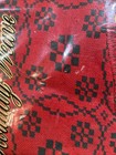 Vtg Fallani Cohn Christmas Tablecloth Green Red Weaved 70  Round Holiday