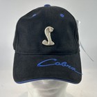 Nos Vintage Ford Cobra Mustang Hat Cap Snap Back Black Embroidered Steel Script