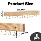 3 Pcs Necklace Holder Jewelry Organizer Hanger With 39 Hooks Wooden Wall Moun