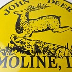 Vintage John Deere Porcelain Farm Sign - Tractor Gas Pump Motor Oil Sign