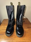 Vintage - Dr   Martens Boots -  Size 12 Men - 14 Eye -  Tall Black Combat Boots