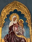 Glorious Rare Large Terra Cotta Simonetti Madonna   Child Plaque Italy 14 1 4 