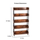 5-tier Industrial Bookshelf Rustic Brown Metal Frame Open Bookcase