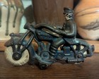 Antique Hubley Champion Cast Iron Police Blue Motorcycle Great Condition 