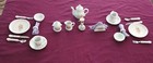 Vintage Porcelain Miniature Tea Set W  Floral Design     20pc Set