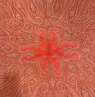 Vintage Antique Handwoven European Square Paisley Shawl - Cutter  Zz193
