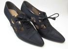 Rare Vintage Stuart Weitzman Phantom Black Bombay Silk Evening Shoes Size 4 New