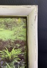 Vintage Painted And Distressed 8  X 10  Wood Wall Frame With Brass Trim
