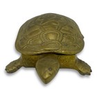 Vintage Solid Brass Turtle Trinket Box Hinged Lid Jewelry Box 7    Figurine