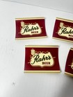 Lot Of 5 Rahr   s Beer Green Bay Wi Unused Paper Bottle Labels Red   Cream 