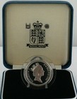 1985 Great Britain Uk -   1 Pound - Welsh Leek - 1 3 Oz Proof Silver - Blue Case
