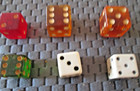 Vintage 6-sided Dice Assorted Lot  14 Total  Some Bakelite  Wood  Lg   Sm