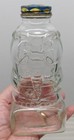 Vtg 7 Inch Lucky Jumbo The Elephant Glass Jar   Coin Bank With Metal Screw Top