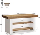 55  Kitchen Island With 2 Tier Storage farmhouse Center Island Table For Kitchen