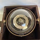Vintage Kelvin Wilfrid White Marine Compass In Box With Brass Handles