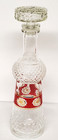 Vintage Italian Glass Red And Gold Decanter Set With 6 Glasses Mcm Italy