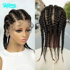 Full Lace Cornrow Box Braided Wig Synthetic Lace Front Braids Wig With Baby Hair