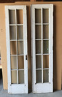 Antique Pair 10 Lite Wood 20x84 Shabby White French Doors Chic Old Vtg 998-24b