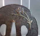 Tsuba Guard Sakura Mokko Inlay Samurai Sword Fitting Katana Edo Japan