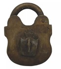 Large 5    Vintage German Padlock Lock With Barrel Key