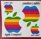 Vtg Rare Apple Computer Luggage Tag   Stickers- Macintosh Rainbow - Apple Logo