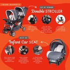 Baby Trend Sit N  Stand Travel Double Baby Stroller W  Single Car Seat  Magnolia