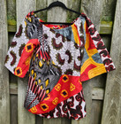 Tribal Shirt Dashiki Print Women Lapogee Hippie Top Blouse Xl Abstract