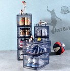 Magnetic Shoe Box Acrylic Storage Boxes Clear Front Open Sneaker Organizer