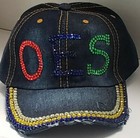 Oes Denim Rhinestone Cap - Eastern Star Blue Denim Hat