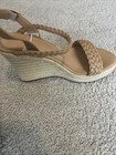 New D  pyaan   Platform Wedge Braided Heel Espadrilles Size W 8tan