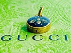 Vtg Gucci  Pendant  Bees Black 0 6 Inch Zipper Pull