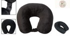 Travel-ready Lightweight Neck Pillow     Hypoallergenic Black Microfiber Support